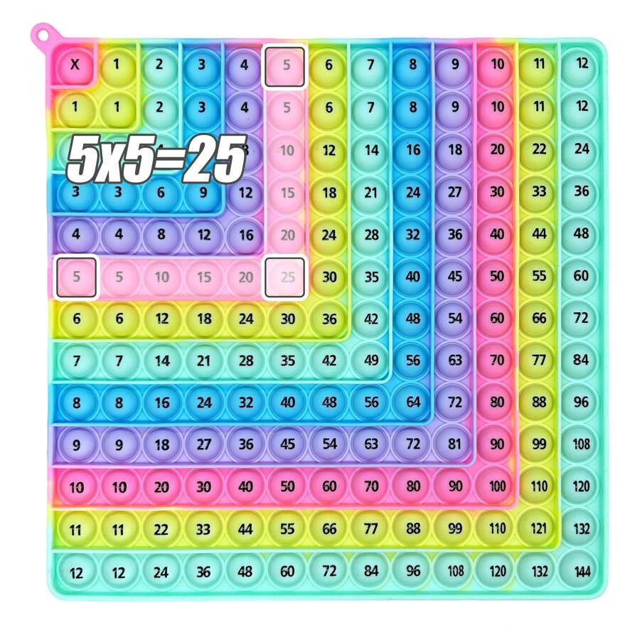 legendstar Tablero de ajedrez de práctica de multiplicación de 12x12, juguete táctil matemático, aprendizaje rápido de tabla de multiplicar con burbujas, herramienta educativa de enseñanza de números matemáticos, regalo de cumpleaños o Navidad para el aula