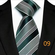 GOADAFOO Corbata de lujo de 8 cm para hombre, con rayas verdes, floral sólido, corbata de cuello tejida jacquard para hombre, novio, negocios, boda, fiesta