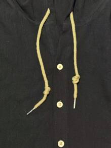 Men's Hooded Shirt - màu đen - Xem 7