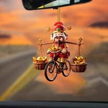 1 Decoración colgante estilo chino del Dios de la Riqueza entregado en tu puerta, adorno plano de acrílico para decoración navideña, decoración de Halloween, decoración de habitación, decoración estética, decoración de dormitorio, decoración del hogar