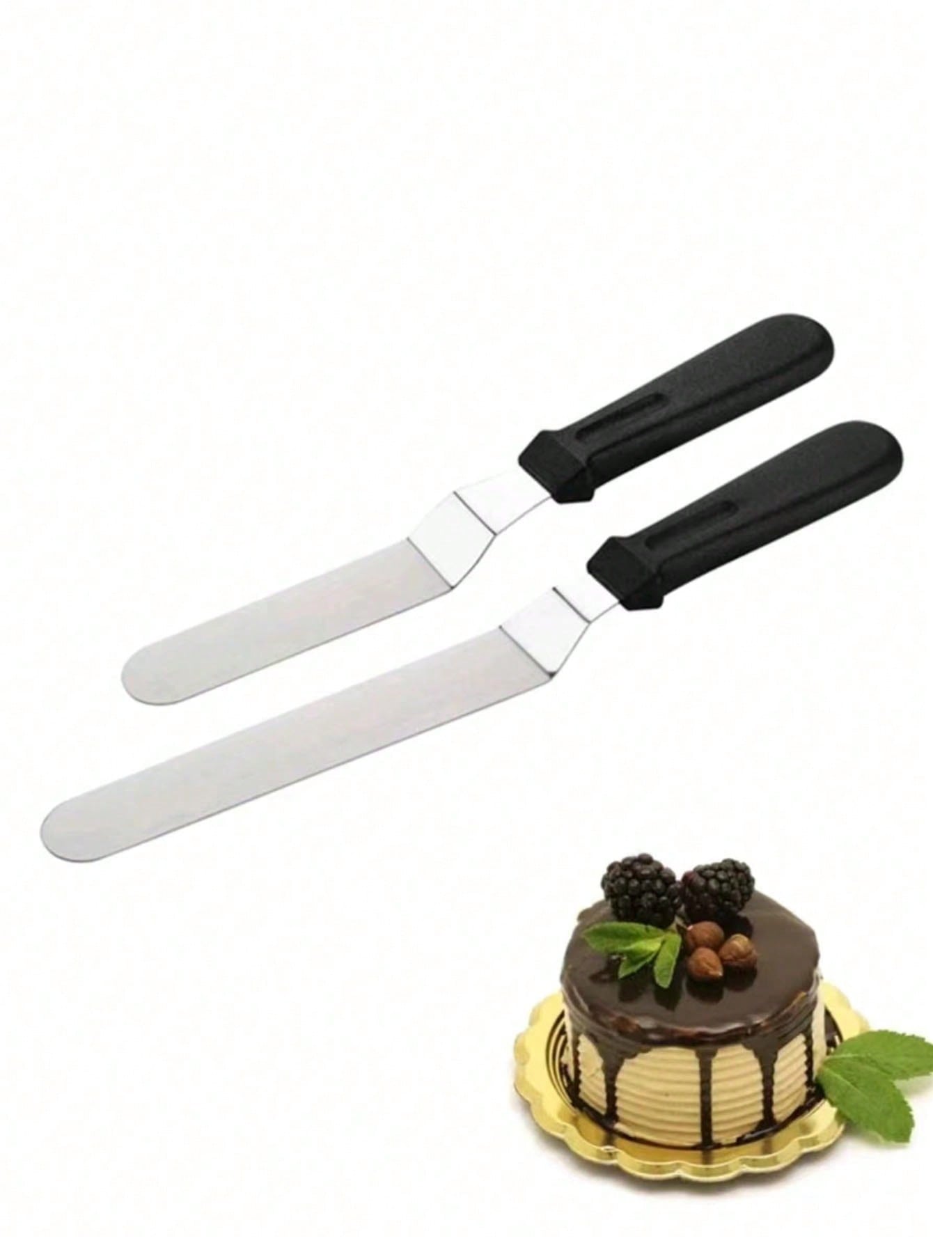مجموعة أدوات تنعيم وتحديد الكيك 3 قطع من الفولاذ ا...