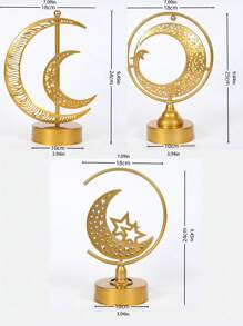 1 pieza de arte de hierro de estilo primaveral con estrella y luna, decoración de luz de noche. Es un elemento decorativo de sobremesa que puede crear una atmósfera maravillosa y es adecuado para lugares como dormitorios, salas de estar, estudios, comedores, etc. También es una excelente opción para regalos.