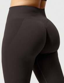 VOYJOY Amplify Leggings For Women Seamless Scrunch Leggings Butt Lifting Gym High Waisted Athletic Leggings - 巧克力棕 - 查看 4