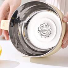 1pc 1300ml/44.41oz Stainless Steel Instant Noodle Bowl With Lid, Dorm Student Ramen Cup, Sealed Portable Noodle Strainer Bowl, Kitchen Portable Tableware,School Supplies
