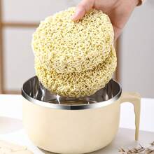 1pc 1300ml/44.41oz Stainless Steel Instant Noodle Bowl With Lid, Dorm Student Ramen Cup, Sealed Portable Noodle Strainer Bowl, Kitchen Portable Tableware,School Supplies