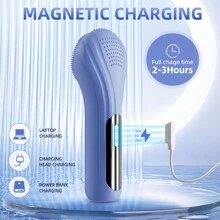 Cepillo de silicona recargable para exfoliación facial - Limpieza profunda y exfoliación, apto para hombres y mujeres, Impermeable IPX7, recargable por USB