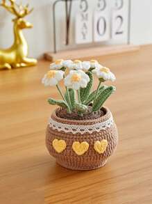 1 cây Bonsai hoa Tulip may mắn đan móc thủ công, chậu hoa trang trí xe hơi cho phòng khách lễ Phục sinh - Nhiều màu - Xem 16