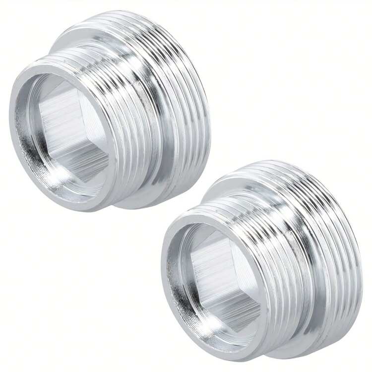 2pcs Metal Faucet Adapter Kit, M22 To M18 Thread Conversion With Rubber Seals For Kitchen & Bathroom Sinks, Water Filters - Easy Installation Kitchen Items Kitchen Accessories Kitchen Tools - Silver - View 1