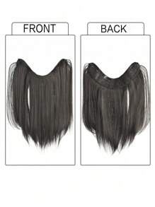 U-förmige synthetische 4 Clip In Haarverlängerungen, kurzer glatter Haarstil, Haarteil 30cm, Naturperücke für Frauen