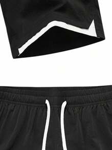 男士夏季休闲运动户外健身透气短裤 - 黑色 - 查看 4