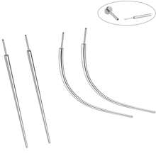 2 Pcs Stainless Steel 14G 16G 18G Threaded Piercing Taper Threadless Piercing Taper Insertion Pin For Ear/Nose/Navel/Nipple/Lip/Eyebrow Stretcher Body Piercing Stretching Kit Assistant Tool - Silver - View 1