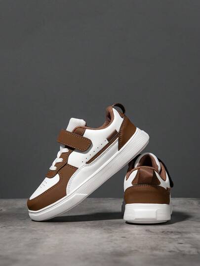 1 Pair Children Leather Breathable, Waterproof, Wear-Resistant Lightweight EVA Running Shoes, Classic Low-Top Sneakers For Boys And Girls, All Seasons