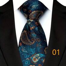 GOADAFOO Corbata de lujo de 8 cm para hombre, con rayas verdes, floral sólido, corbata de cuello tejida jacquard para hombre, novio, negocios, boda, fiesta