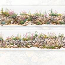 1 Roll 78.74inch(200cm) Old Courtyard Walls And Flower Grass Themes PET Stickers On Roll Cutting Decor Scrapbooking Personalized DIY Collage Card Material Aesthetics Junk Journal Office & School Supplies,School Supplies,Back To School - 1 Volume - View 14