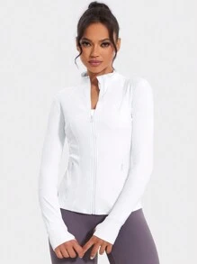 VUTRU Women's Sports Jacket With Zipper Pockets, Anti-Lost - White - View 3