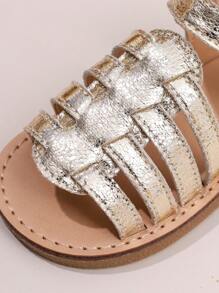 1 Pair Infant Baby Girl Comfortable Lightweight Non-Slip Flat Fashion Sandals - Gold - View 9