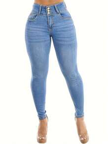 Women's Lifting Butt Jeans, High Stretch Skinny Fit Long Pants, Fashionable, Elegant For Date, Commute, Casual Outing