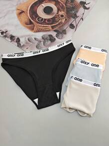 4 Pcs Women's Colorful Milk Silk Breathable Cute Panty Set - Multicolor - View 5