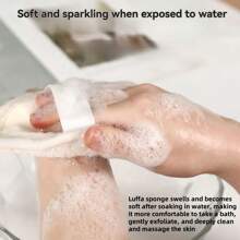 2PCS/1PC 天然沐浴丝瓜络肉去角质身体海绵刷男女沐浴刷材质适用于淋浴、水疗 - 彩色 - 查看 5
