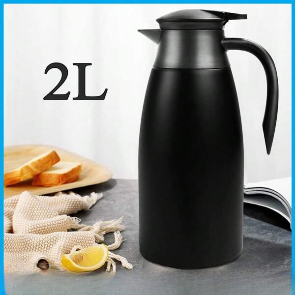 2 Liter Edelstahl Isolierkanne thermoskanne,Teekanne, Doppelschicht Vakuum kaffeekanne, mit 12 Stunden Wärmespeicherung Kältespeicher Geeignet für Küchen, Schlafzimmer, Büros, Restaurants und andere öffentliche Orte