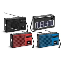Bocina Radio Portátil Con Linterna Bluetooth Usb Fm Solar - Negro - Ver 5