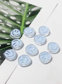 Set de 5 cuentas acrílicas transparentes de 21*22mm con diseños de caritas felices y huellas de gato para hacer DIY como diademas, pulseras, collares, correas para teléfono, llaveros y accesorios para el cabello - Multicolor - Ver 4