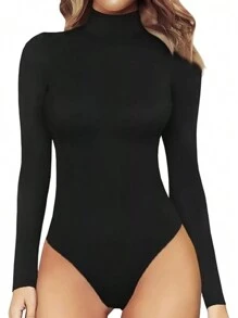 Women Sexy T-Neck Jumpsuit Round Neck Bodycon Romper