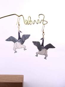 Pink Snail 可爱个性手工种子珠耳钉，有趣卡通卡哇伊鸟动物设计亚克力树脂吊坠耳环，适合女士，时尚珠宝礼物，适合女士、情侣、节日、海滩派对情人节