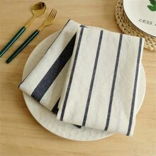3 pièces Torchon de cuisine en tissu bleu méditerranéen, essuie-tout, nappe de fond alimentaire