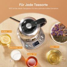 Smart Glass Tea Kettle, Variable Temperature Kettle, 2200W Tea Pot With 6 Temperature Control Presets, 2 Hours Keep Warm, 1.7 Liter Electric Kettles With Removable Tea Infuser - UK Plug(220-240V) - View 6