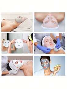 80 piezas de papel blanco para máscaras DIY, papel para mascarilla facial de cuidado de la piel, papel desechable para máscaras DIY de belleza para el cuidado y la hidratación de la piel - Multicolor - Ver 5
