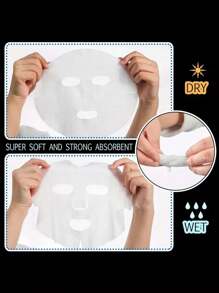 80 piezas de papel blanco para máscaras DIY, papel para mascarilla facial de cuidado de la piel, papel desechable para máscaras DIY de belleza para el cuidado y la hidratación de la piel - Multicolor - Ver 2