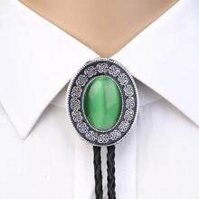 1pc Adjustable Navajo Style Gemstone Bolo Tie Necklace, Western Cowboy Bolo Tie Shirt Collar Accessory For Men And Women, Casual Party Wedding Best Gift - Gem - View 21