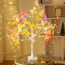 1pc Elegant LED Simulated Butterfly Desk Lamp, Romantic Decor Light, USB/Battery Powered Plastic Tabletop Lamp, Suitable For Valentine's Day, Wedding, Housewarming, Birthday, Holiday, Events, Home And Office - All Seasons