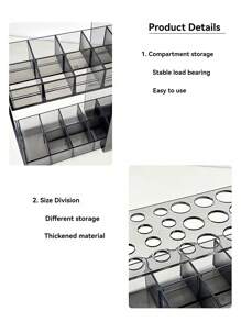 1pc High-End Makeup Brush Holder, Lipstick Rack, Vertical Storage Box For Dressing Table, Requires Installation For Space Saving - Multicolor - View 11