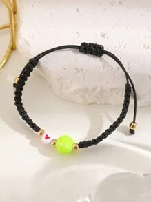 Sports-Themed Adjustable Braided Drawstring Bracelet With Football, Basketball, Baseball, Volleyball, Tennis Pendant Charms For Men - Multicolor - View 13
