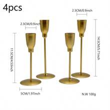 4 szt. metalowych świeczników z kutego żelaza, rekwizyty do zdjęć na kolację przy świecach, dekoracje urodzinowe na rocznicę ślubu, dekoracje stołu do salonu, romantyczne prezenty na walentynki, Boże Narodzenie