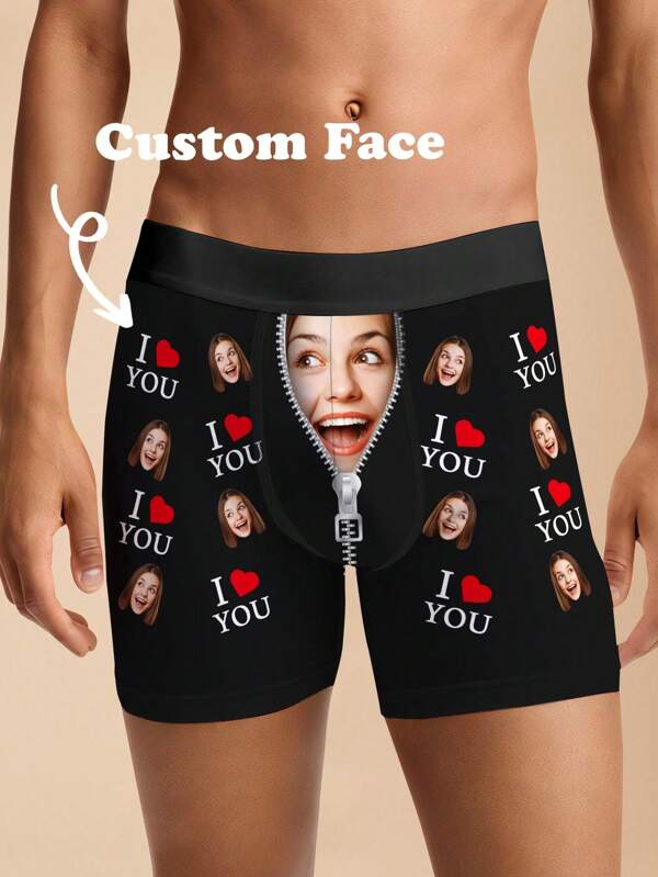1pc Custom Valentine's Day Boxers For Men, Personalized Men's Underwear, Custom Boxer Briefs, Personalized Boxers For Husband, Custom Funny Faces Boxers Briefs, Valentine Gift, Anniversary Gift, Birthday Gift, Wedding Gift, Best Friend Gift, Gift For Boyfriend, Gift For Husband, Gift For Him Dawg Colorful,Cute,Adorable,Contracted,Funny Custom,Unique,Customized,Personalized Underwear Ideal Gifts For Him Boyfriend Bedroom,For Weddings,For Anniversaries,For Birthdays,For Holiday