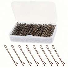 150pcs Mini Brown Bobby Pins With Storage Box For Women And Girls, Non-Slip Hair Clips For All Hair Types Claw Clips Hair Claws Hair Barrettes, School Stuff, Hair Accessories, Head Accessories, Hairpin - Multicolor - View 1