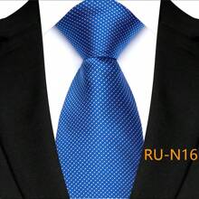 GOADAFOO 奢华 8CM 男士领带皇家蓝色纯色条纹佩斯利领带男士新郎提花编织领带适合商务婚礼派对