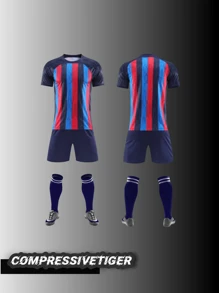 Kit de futebol personalizado estilo 22-23 para meninos pré-adolescentes: nome e número personalizados, camisa e shorts de manga curta, secagem rápida e absorção de umidade, presente para jovens torcedores