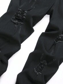 Men's Distressed Skinny Fit Bib & Brace Denim Overalls, Fashion Casual Jeans Dungarees