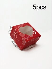 5pcs/10pcs Heart-Shaped Baking Boxes With Window, Suitable For Cakes, Cookies, Sweets, Chocolates, Strawberries, Pies, Doughnuts, Muffins, Cupcakes, Valentine's Day - Paper - View 15