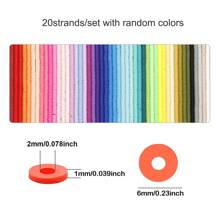 20 Strands/Set Random Colors Flat Clay Heishi Beads, 350pcs/Strands Craft Kit For Girls For DIY Jewelry Making Bracelets Necklace Earring Making