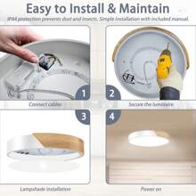 Froadp LED-plafondlamp Houten plafondlamp Plafondverlichting LED-lampen voor woonkamer slaapkamer badkamer balkon
