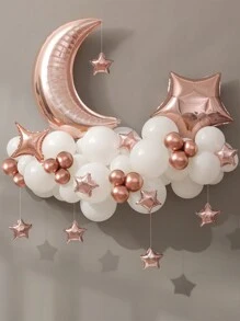 Bộ trang trí tiệc gồm 61 bóng bay hình mặt trăng, ngôi sao và đám mây - Nhiều màu - Xem 6