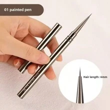 Hot 6PCS Metal Rod Nail Art Brush Set Wholesale Colouring Pen Large Square Round Light Therapy Pen Halo Pen