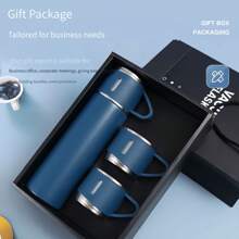 1PC-304 Stainless Steel Cup Teacup Cup Three-Cover Business Gift Box Set Outdoor Water Cup Activity Gift Back To School - Multicolor - View 1