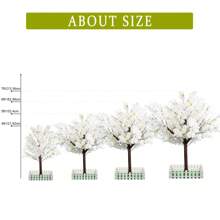 1 árbol de cerezo artificial, árbol de cerezo blanco artificial, árboles artificiales hechos a mano para decoración del hogar, interior, exterior, fiesta, oficina, boda, Navidad - Blanco - Ver 4