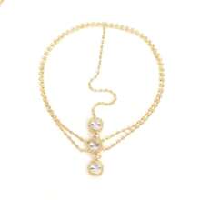 1 pièce Parure de tête bohème avec strass, diadème de mariée doré avec franges en cristal sur le front, motif nœud papillon et diamant, style bohème décontracté en cuivre